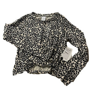 NORDSTROM girls long sleeve leopard print shirt size M NWT